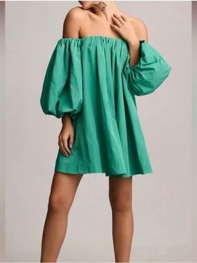 Mare Mare Strapless Puff-Sleeve Dress